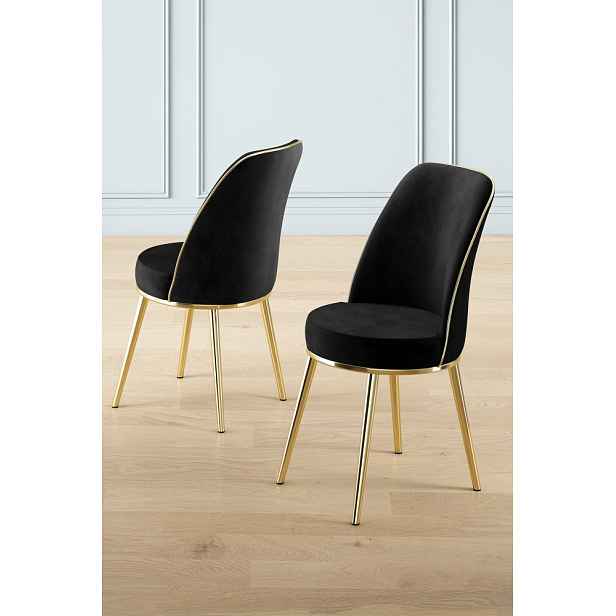 Sada židlí (6 kusů) Pefa - Black, Gold