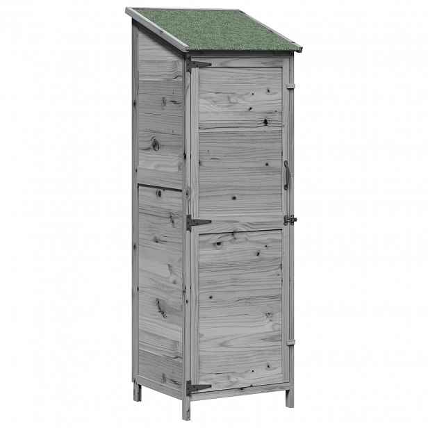 vidaXL Zahradní shed Šedá 59,5 x 56 x 176,5 cm Masivní jedlové dřevo