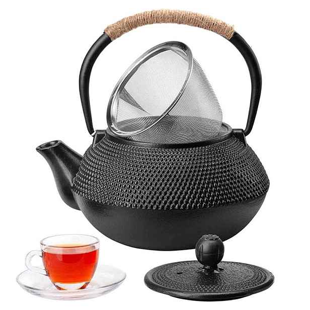 Konvice S Vařičem 900 ML Černá 17,5 X 16,5 CM Na Čaj