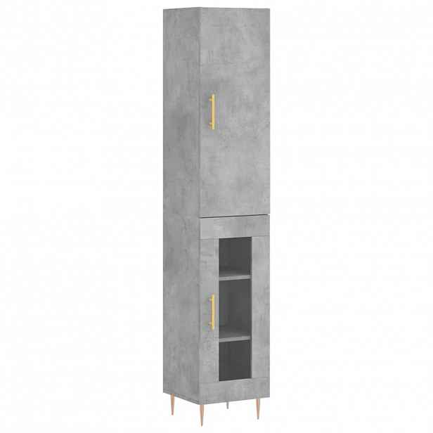 vidaXL Skříň highboard betonově šedá 34,5x34x180 cm kompozitní dřevo