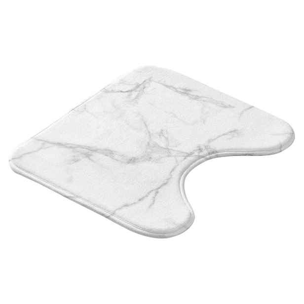 Bílá/šedá WC koupelnová předložka 45x45 cm Marbre – douceur d'intérieur
