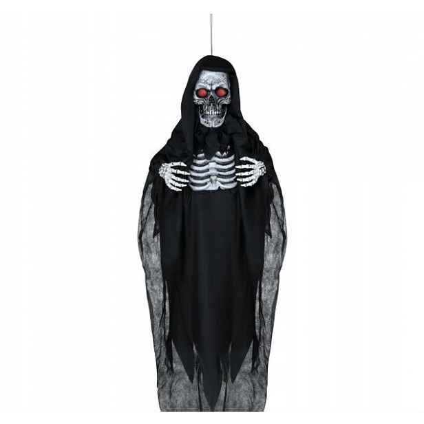Interaktivní Závěsná Kostra Kostlivec 180 CM Světlo Zvuk Halloween