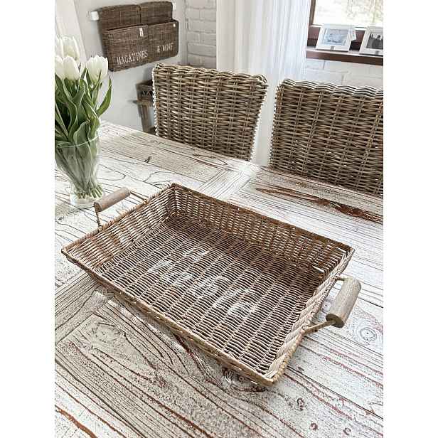 Rustikální podnos Hampton 50 x 36 Ratan Rattan