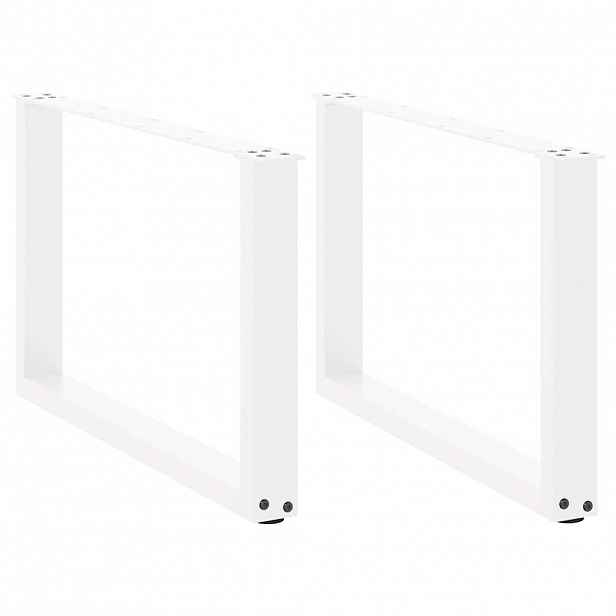 vidaXL Nohy konferenčního stolku ve tvaru U, 2 ks, bílé, 60 x (42-43) cm, ocel
