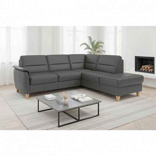 Sit & More ROHOVÁ SEDAČKA, textil, kůže, antracitová
