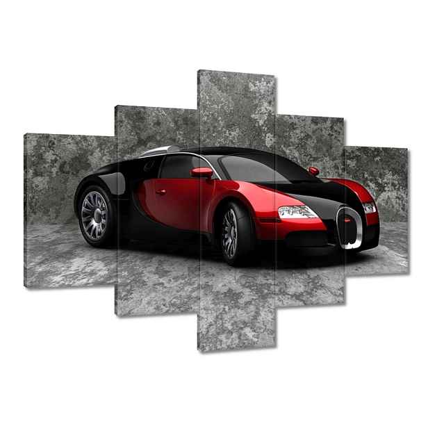 Obrazy 100x70 Bugatti Veyron Červená