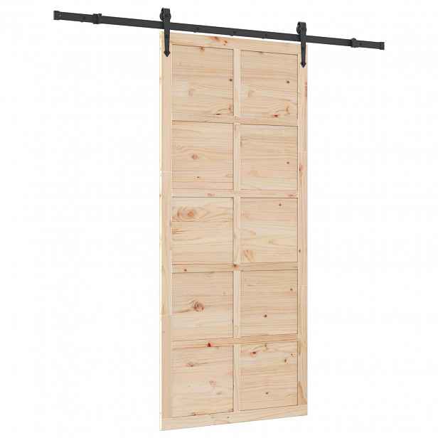 vidaXL Posuvné dveře Přírodní 80 x 208 cm Masivní borovicové dřevo