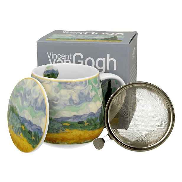 Duo Porcelánový hrnek Van Gogh Wheat Field 430 ml se sítkem vícebarevný