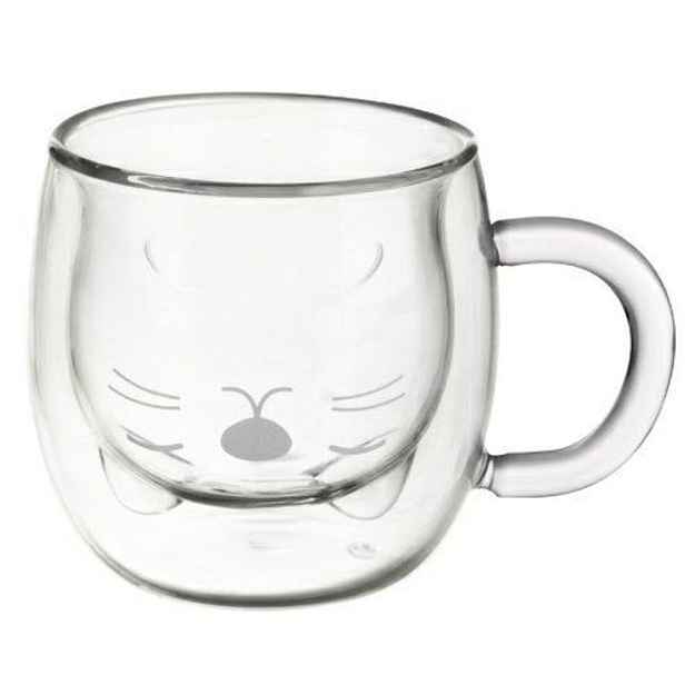 hrnek 300ml-1ks-2stěnný KOČKA, sklo