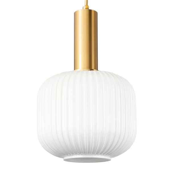 Skleněná závěsná lampa Moderna Lux zlatá mléčná