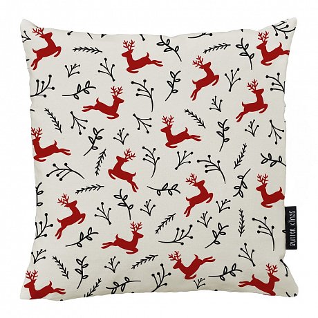Vánoční polštář s bavlněným povlakem Butter Kings Deer, 50 x 50 cm