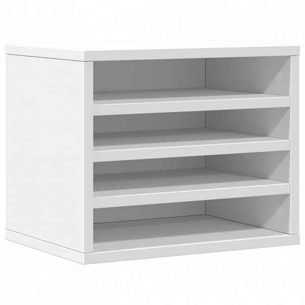 vidaXL Stolní organizér bílý 36 x 26 x 29,5 cm kompozitní dřevo