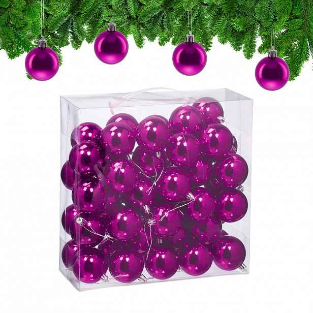 Relaxdays KOULE Růžová 50dílná-sada Plast lesklé 7x6 cm