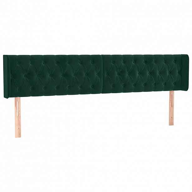 vidaXL Čelo postele typu ušák tmavě zelená 183x16x78/88 cm samet