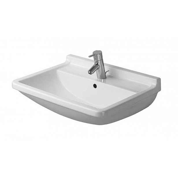 Duravit Starck 3 - Umyvadlo 55x43 cm, s přepadem, s otvorem pro baterii, bílá 0300550000
