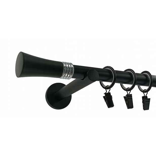 Garnýž Kov 19 mm Černý Moderní 280 cm Riva