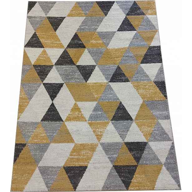 Koberec geometrický, žluté trojúhelníky 200 x 300 cm