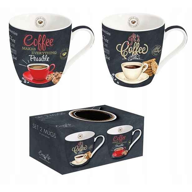 Porcelánové Hrnečky Na Kávu It`s Coffee Time sada hrnků x 2 ks 350 ml