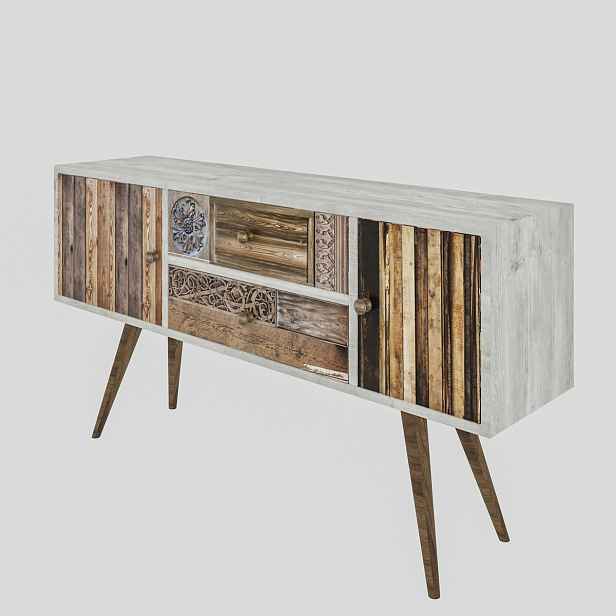 Televizní stolek Odense White and Walnut