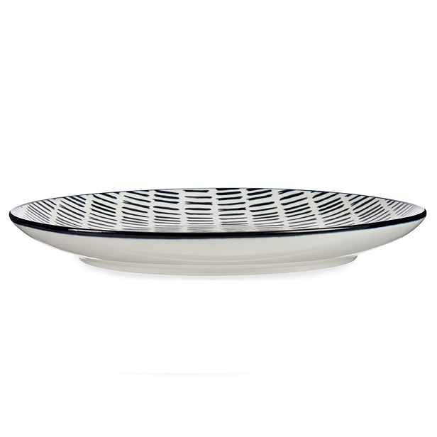 VESSIA Porcelánový mělký talíř LINEAS 24 cm černý/bílý