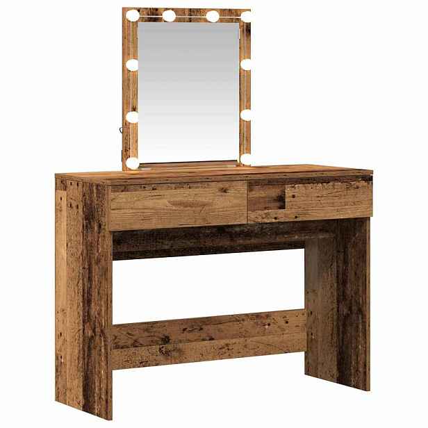 vidaXL Kosmetický stůl Staré dřevo 100 x 40 x 130 cm Kompozitní dřevo