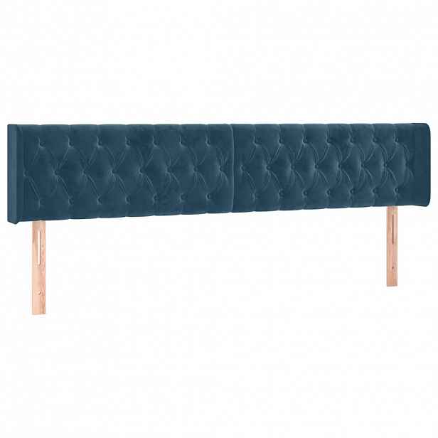 vidaXL Čelo postele typu ušák tmavě modrá 183x16x78/88 cm samet