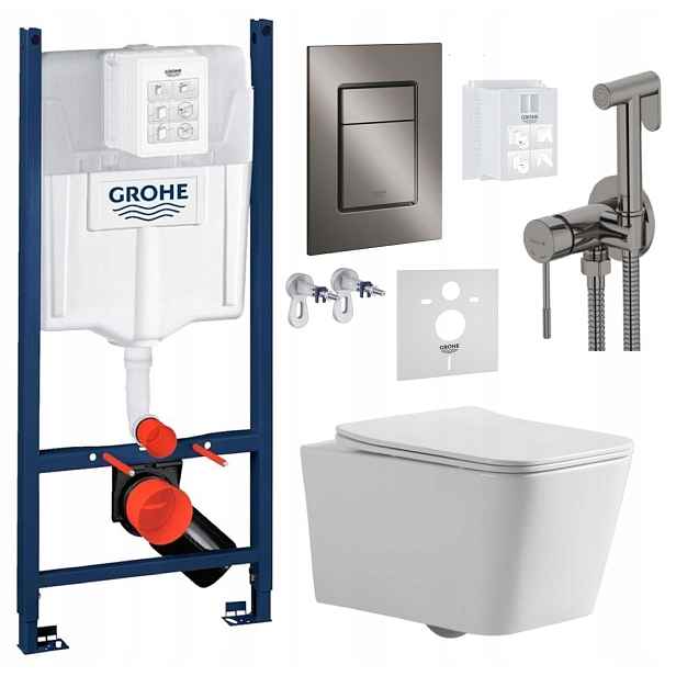Set Wc Stelaz Grohe Wc Mísa Tornado Tlačítko Grafit baterie grafit