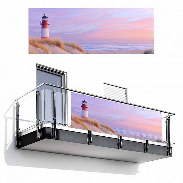MuchoWow BALKONOVÁ ZÁSTĚNA Maják - duny - západ slunce 300x110 cm