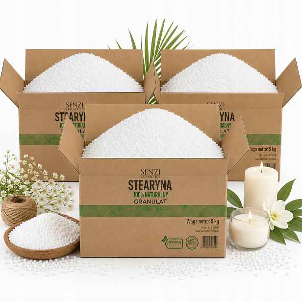 Rostlinná Stearina pro odlévání svíček Kyselina stearová vytvrzuje svíčky 3x5 kg