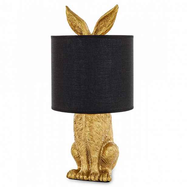 Stolní Lampa Ve Tvaru Králíka Zajíce 45 cm Zlatá Černá Glamour Stojící