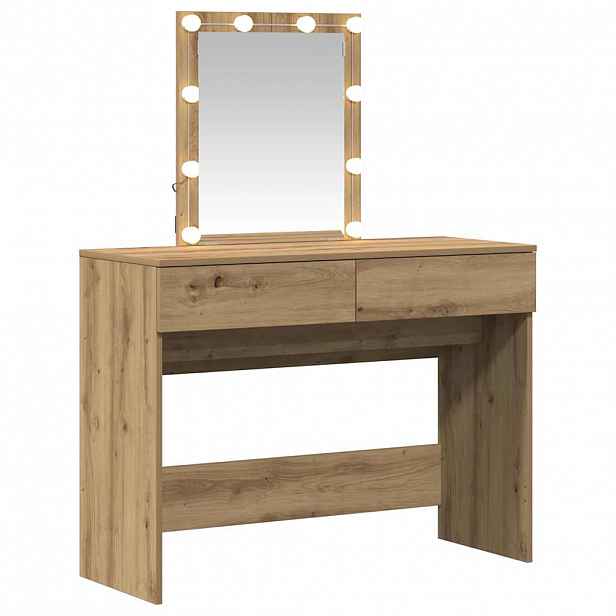 vidaXL Kosmetický stůl Artisanový dub 100 x 40 x 130 cm