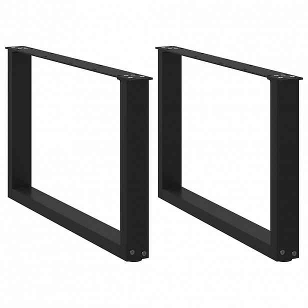 vidaXL Nohy konferenčního stolku ve tvaru U, 2 ks, černé, 70 x (42-43) cm, ocel