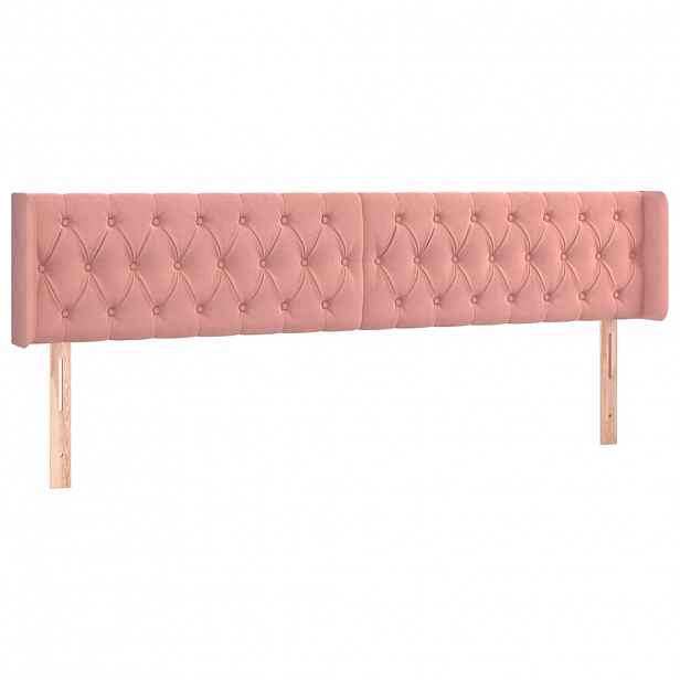 vidaXL Čelo postele typu ušák růžová 183x16x78/88 cm samet