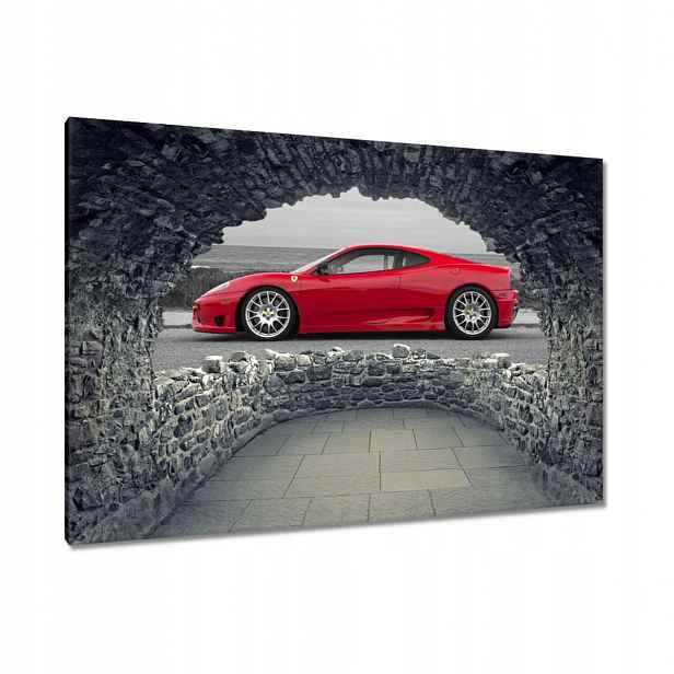 Obrazy 90x60 Červené Ferrari na pláži