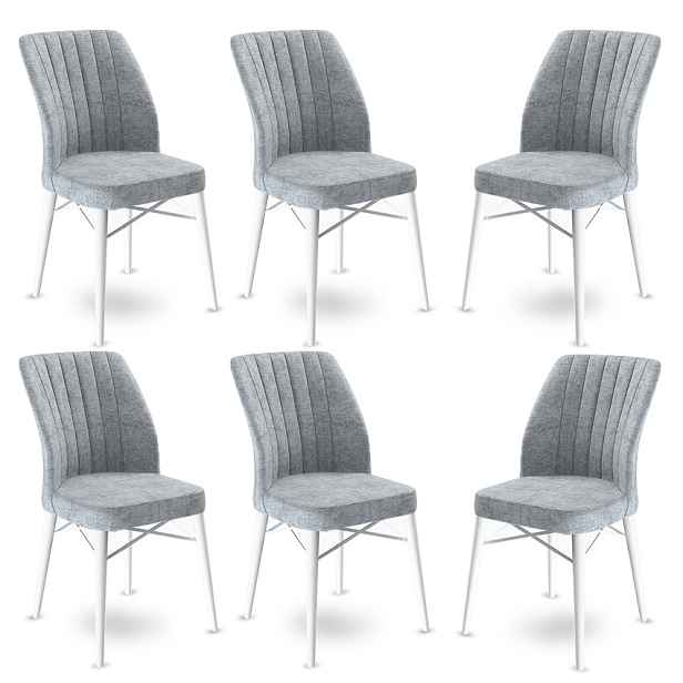 Sada židlí (6 kusů) Flex - Grey, White