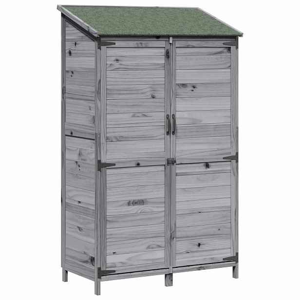 vidaXL Zahradní shed Šedá 106,5 x 56 x 176 cm Masivní jedlové dřevo
