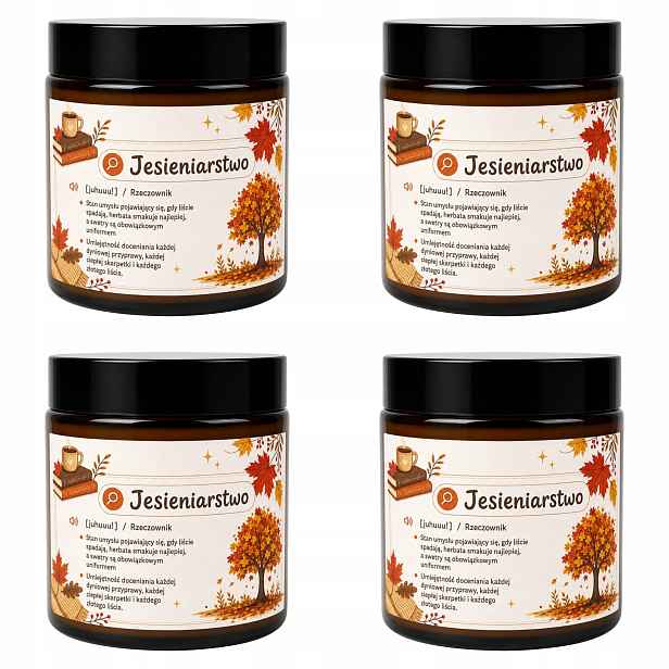 Vonná svíčka podzimní sójová 120 ml bavlněný knot Jablečný Koláč 4 ks