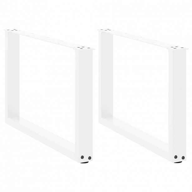 vidaXL Nohy konferenčního stolku ve tvaru U, 2 ks, bílé, 70 x (42-43) cm, ocel