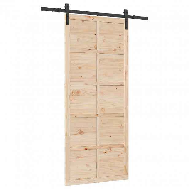 vidaXL Posuvné dveře Přírodní 80 x 208 cm Masivní borovicové dřevo