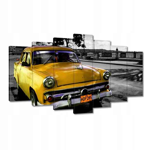 Obrazy 140x80 Kubánský žlutý automobil