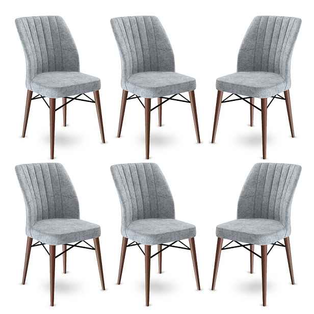 Sada židlí (6 kusů) Flex - Grey, Brown