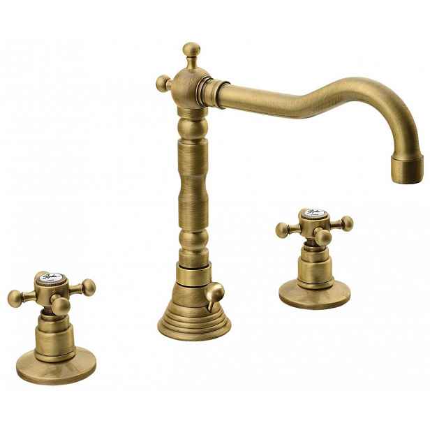 Sapho Reitano Rubinetteria Antea - Umyvadlová baterie s výpustí, 3-otvorová instalace, bronz 3226