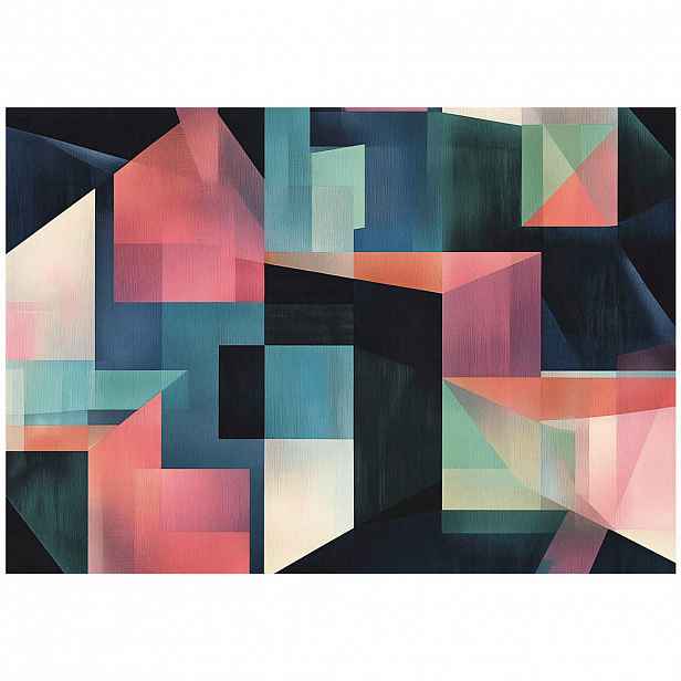 Wallarena ABSTRAKTNÍ geometrická barevná fototapeta do obývacího pokoje a ložnice 300x210