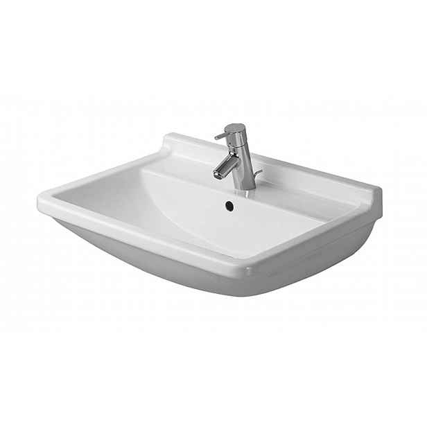 Duravit Starck 3 - Umyvadlo 65x49 cm, s přepadem, s otvorem pro baterii, bílá 0300650000