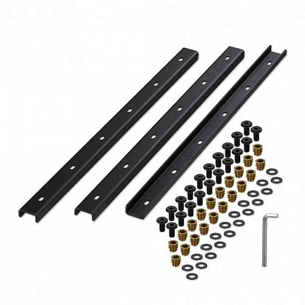 Relaxdays LIŠTA Černá 3er-Set U-profil 70 cm