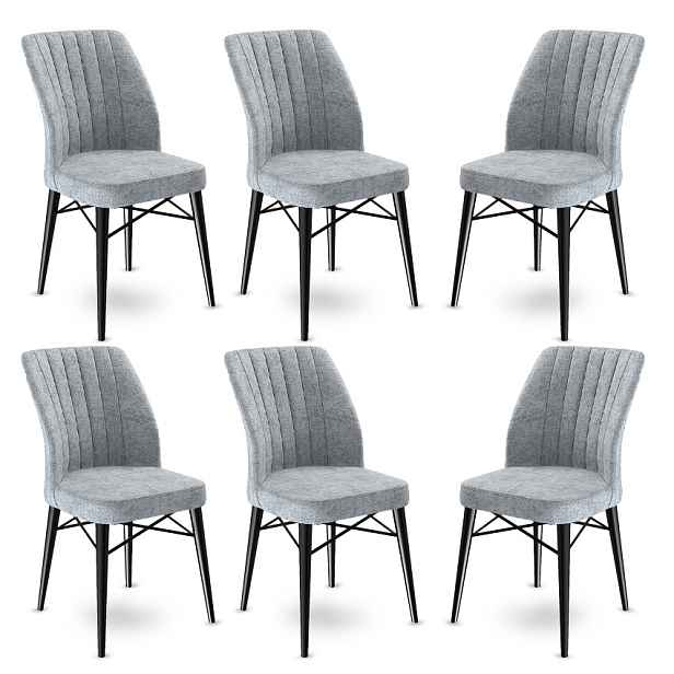 Sada židlí (6 kusů) Flex - Grey, Black