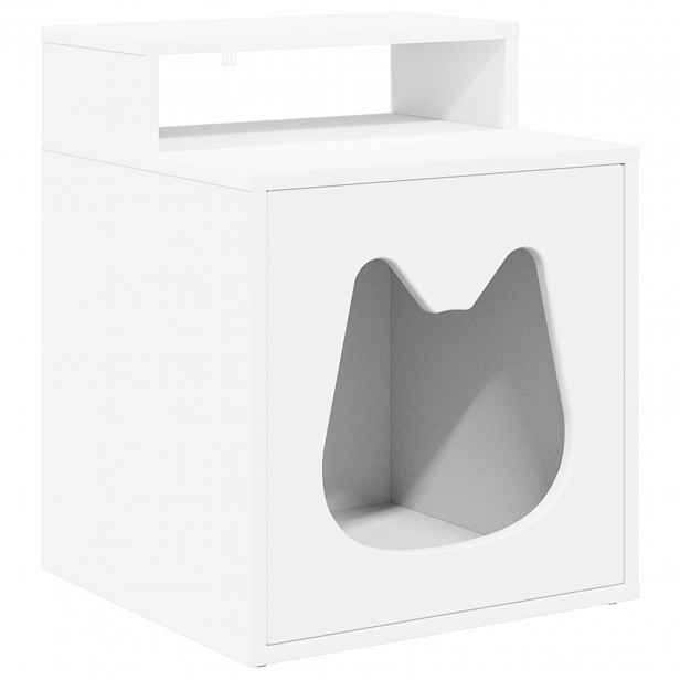 vidaXL Kočičí dům Bílá 42,5 x 40 x 53,5 cm Kompozitní dřevo