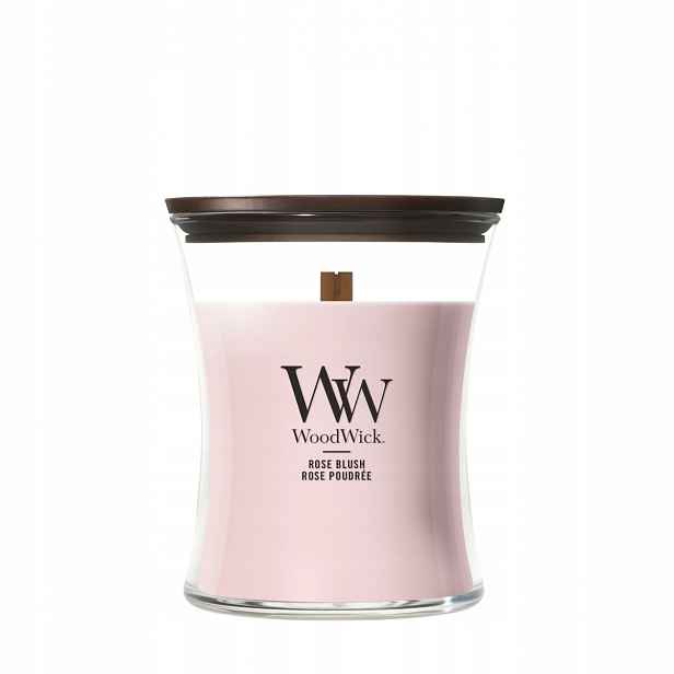 WoodWick Rose Blush střední vonná svíčka 275 g