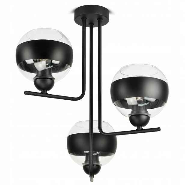 Závěsná stropní lampa Lustr Černá Skleněné Koule Black Belt C3 Led E27