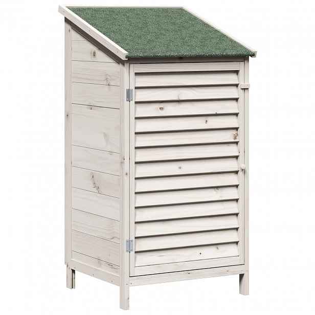 vidaXL Zahradní shed Bílá 59 x 56 x 113,5 cm Masivní jedlové dřevo
